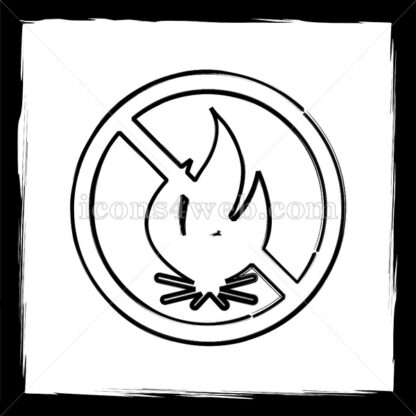 Fire forbidden sketch icon. - Website icons