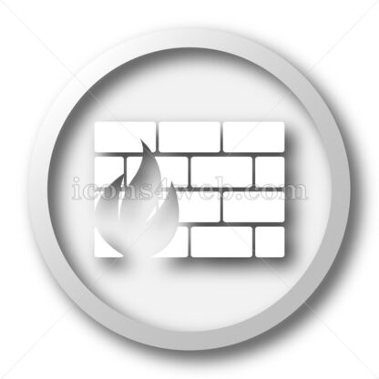 Firewall white icon. Firewall white button - Website icons