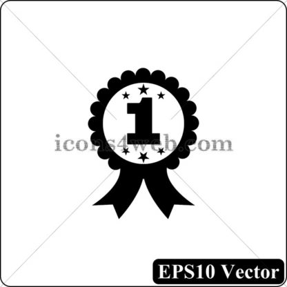 First prize ribbon black icon. EPS10 vector. - Website icons
