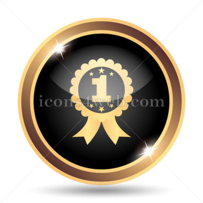 First prize ribbon gold icon. - Website icons