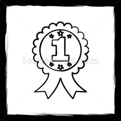 First prize ribbon sketch icon. - Website icons