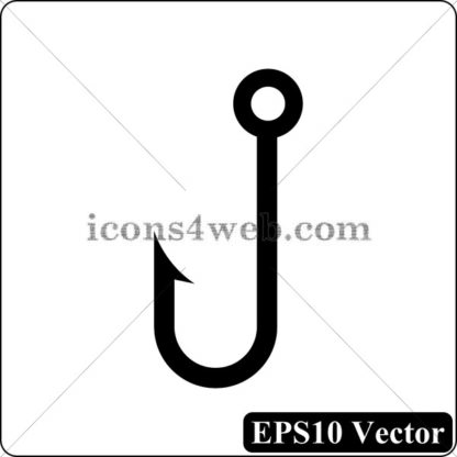 Fish hook black icon. EPS10 vector. - Website icons