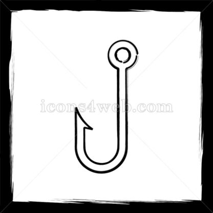 Fish hook sketch icon. - Website icons