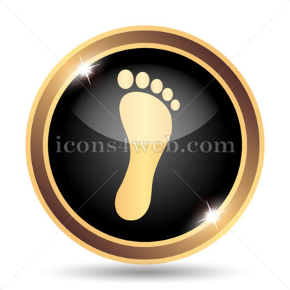 Foot print gold icon. - Website icons