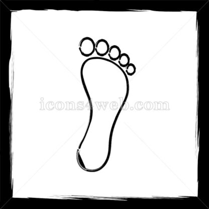 Foot print sketch icon. - Website icons