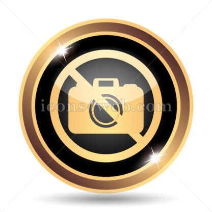 Forbidden camera gold icon. - Website icons