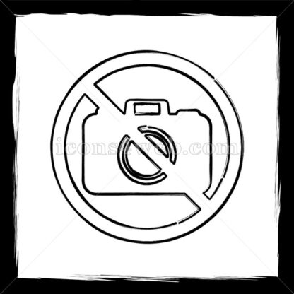 Forbidden camera sketch icon. - Website icons