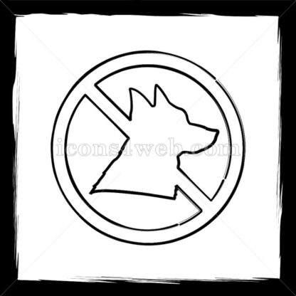 Forbidden dogs sketch icon. - Website icons