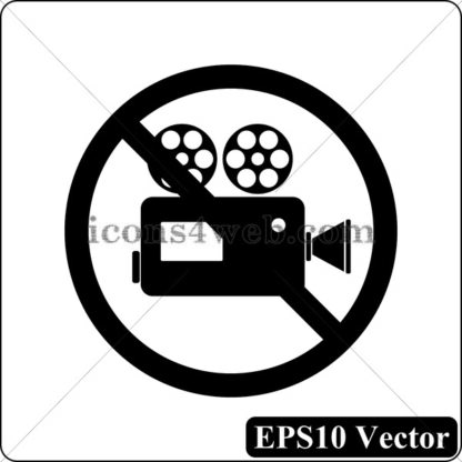 Forbidden video camera black icon. EPS10 vector. - Website icons