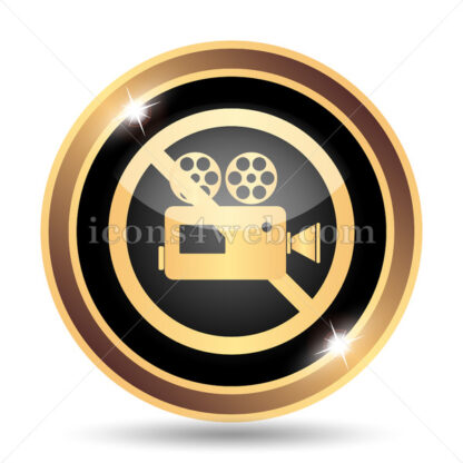 Forbidden video camera gold icon. - Website icons