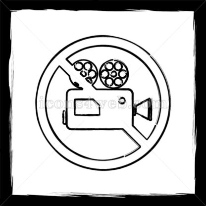 Forbidden video camera sketch icon. - Website icons
