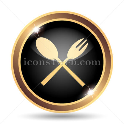 Fork and spoon gold icon. - Website icons