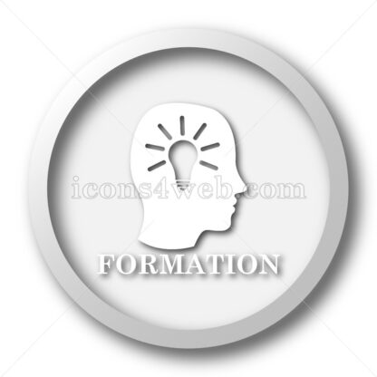 Formation white icon. Formation white button - Website icons