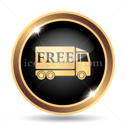 Free delivery truck gold icon. - Website icons