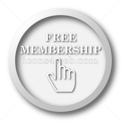 Free membership white icon. Free membership white button - Website icons