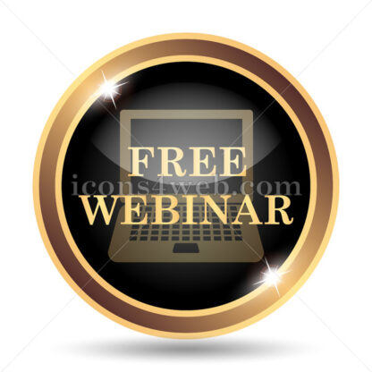 Free webinar gold icon. - Website icons