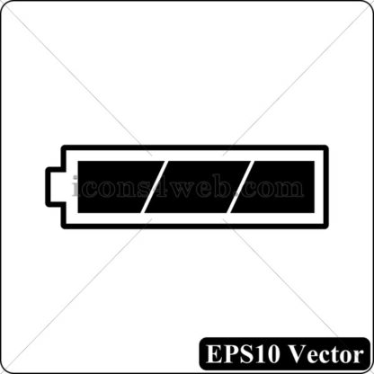 Fully charged battery black icon. EPS10 vector. - Website icons