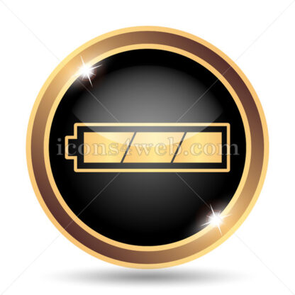 Fully charged battery gold icon. - Website icons