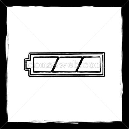 Fully charged battery sketch icon. - Website icons