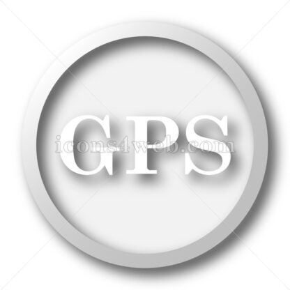 GPS white icon. GPS white button - Website icons