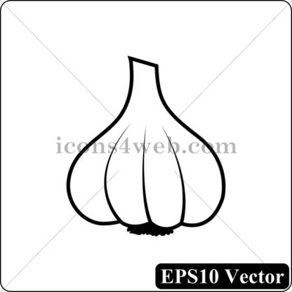 Garlic black icon. EPS10 vector. - Website icons