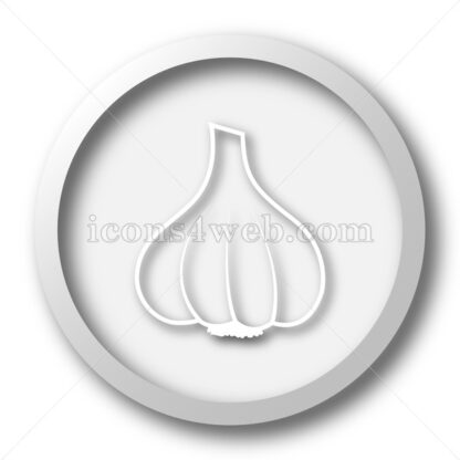 Garlic white icon. Garlic white button - Website icons