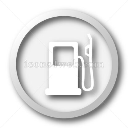 Gas pump white icon. Gas pump white button - Website icons