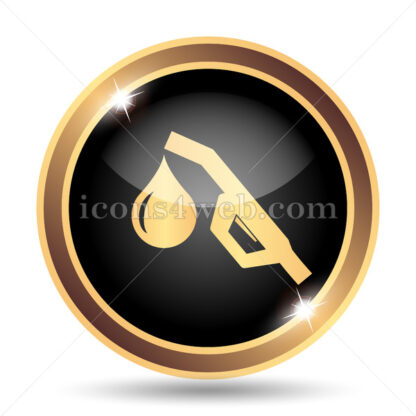 Gasoline pump nozzle gold icon. - Website icons