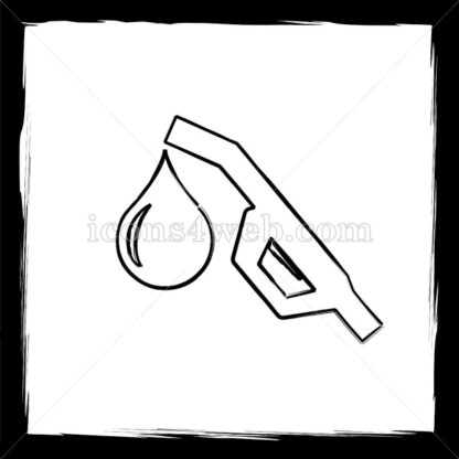 Gasoline pump nozzle sketch icon. - Website icons