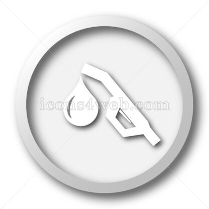 Gasoline pump nozzle white icon button - Icons for website