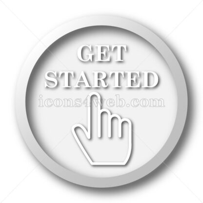 Get started white icon. Get started white button - Website icons