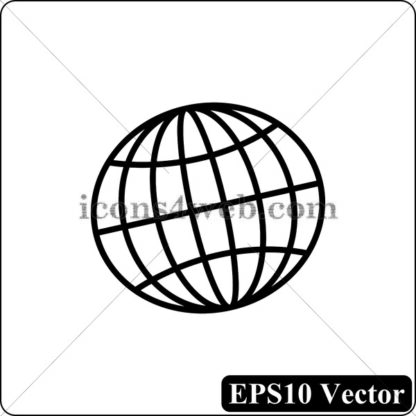 Globe black icon. EPS10 vector. - Website icons