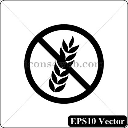 Gluten free black icon. EPS10 vector. - Website icons