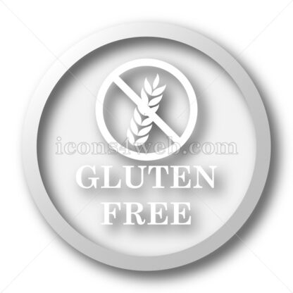 Gluten free white icon. Gluten free white button - Website icons