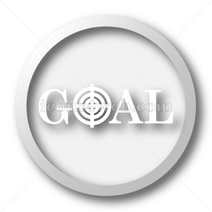 Goal white icon. Goal white button - Website icons