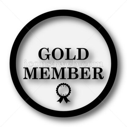 Gold member simple icon. Gold member simple button. - Website icons