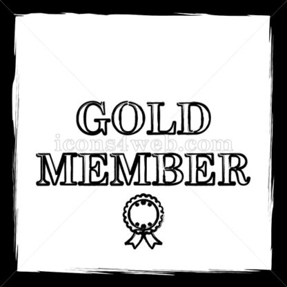 Gold member sketch icon. - Website icons