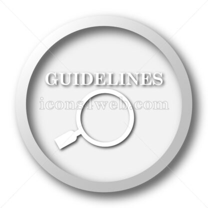 Guidelines white icon. Guidelines white button - Website icons