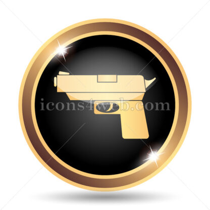 Gun gold icon. - Website icons