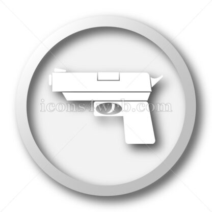 Gun white icon. Gun white button - Website icons