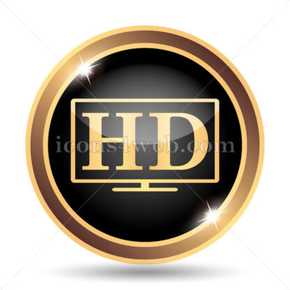 HD TV gold icon. - Website icons