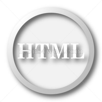 HTML white icon. HTML white button - Website icons