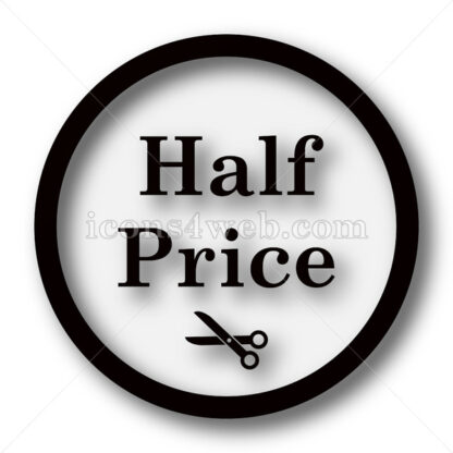 Half price simple icon. Half price simple button. - Website icons