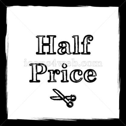 Half price sketch icon. - Website icons