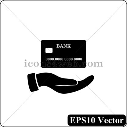 Hand holding credit card black icon. EPS10 vector. - Website icons