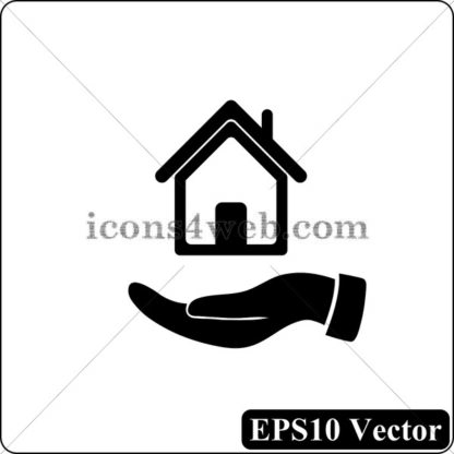 Hand holding house black icon. EPS10 vector. - Website icons