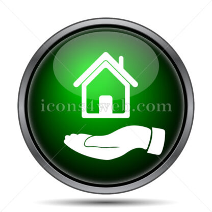 Hand holding house internet icon. - Website icons