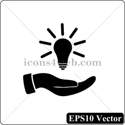 Hand holding lightbulb.Idea black icon. EPS10 vector. - Website icons