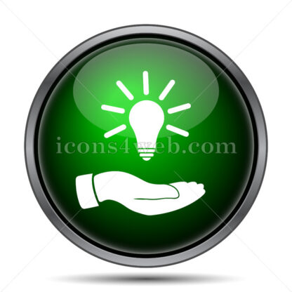 Hand holding lightbulb.Idea internet icon. - Website icons