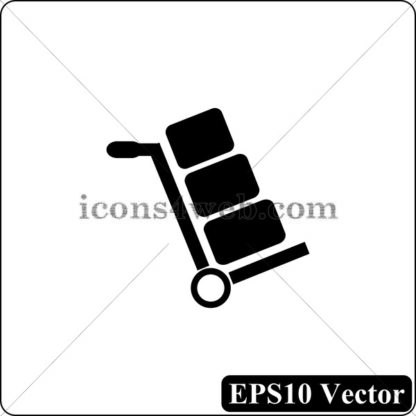 Hand truck black icon. EPS10 vector. - Website icons